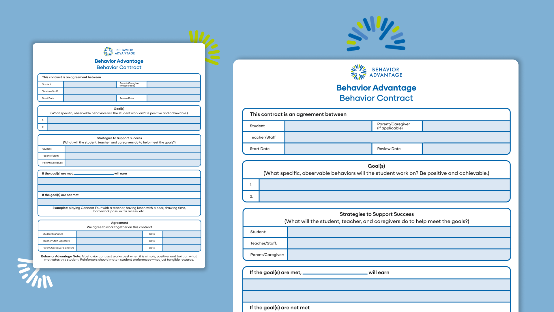 Behavior Advantage Behavior Contract — K–12 Template