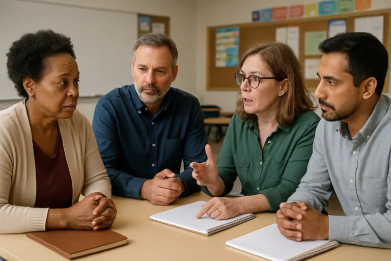 Teachers plan how to use MTSS-B.