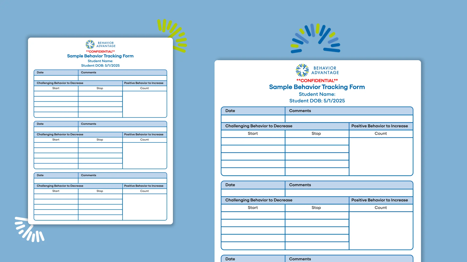 Sample Behavior Tracking Form