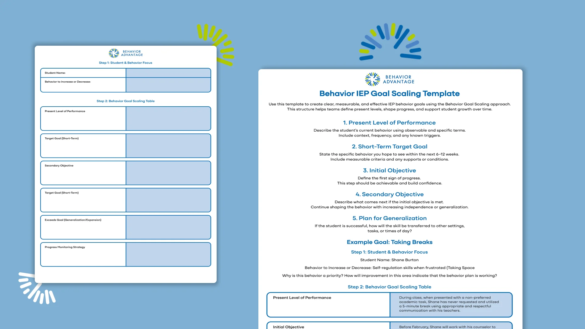 Behavior IEP Goal Template