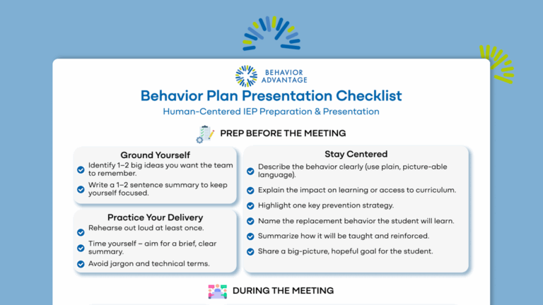 Behavior Plan Presentation Checklist