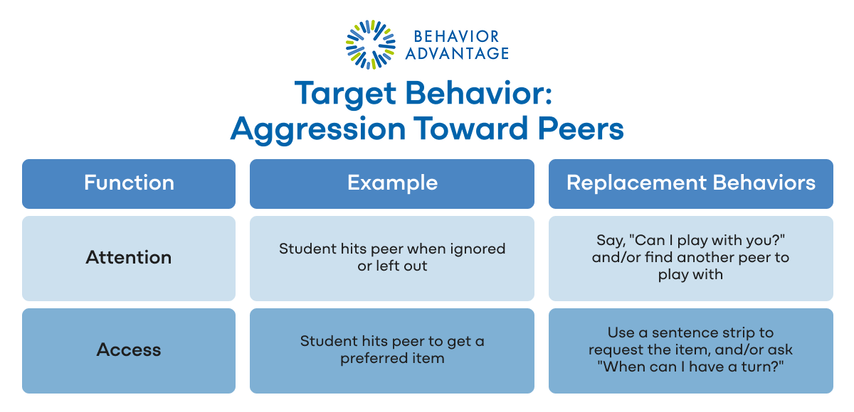 Example Taget Behavior Aggression Towards Peers